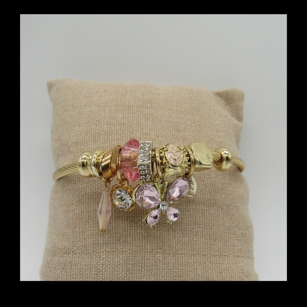 Pink Butterfly Charm Bracelet